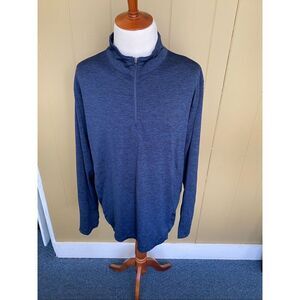 Reebok men 2XL dri fit quarter zip Longsleeve pullover navy blue
